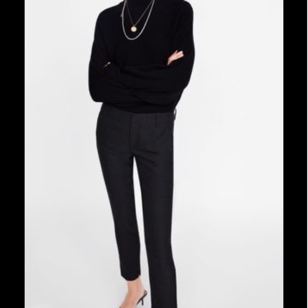 Zara Gray Herringbone Chino Pants